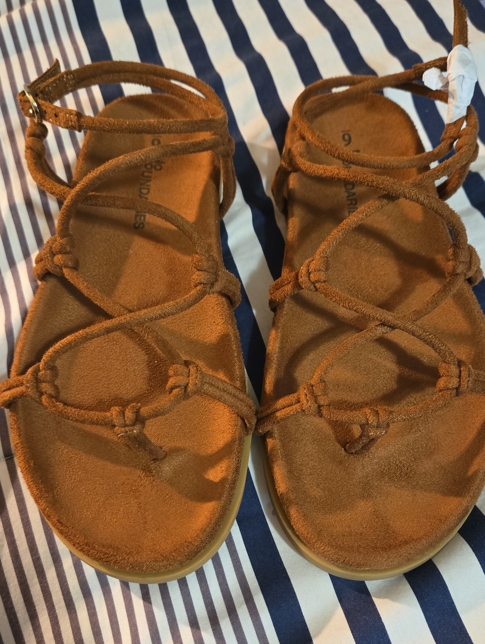 No Boundaries Brown Faux Suede Lace Up Sandals